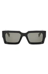 Celine Men's Bold 3 Dots 54mm Rectangular Sunglasses In Shiny Black / Smoke