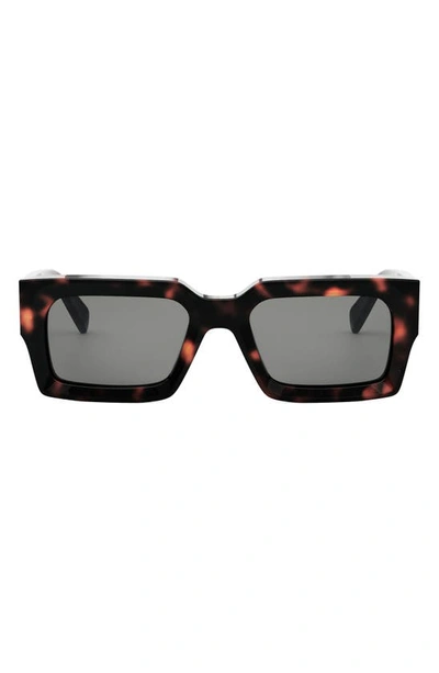 Celine 54mm Rectangular Sunglasses In Havana/grigio