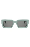 Celine 54mm Rectangular Sunglasses In Shiny Light Green / Smoke