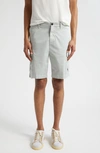 Eleventy Stretch Cotton Cargo Bermuda Shorts In Light Green