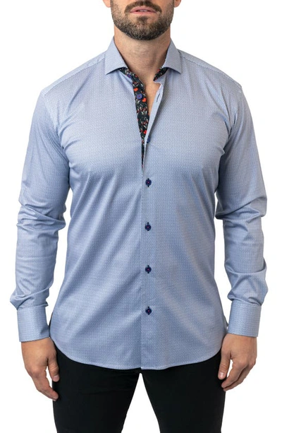 Maceoo Einstein Stretchparallel 96 Blue Contemporary Fit Button-up Shirt