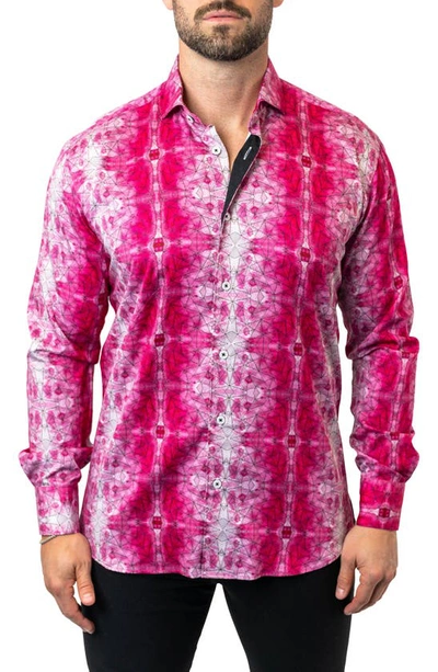 Maceoo Einstein Tahitian Pink Contemporary Fit Button-up Shirt
