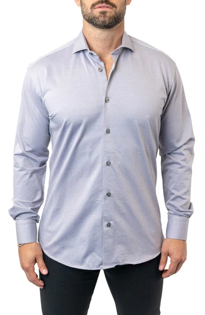 Maceoo Einstein Stone Egyptian Cotton Button-up Shirt In Grey