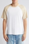 Atm Anthony Thomas Melillo Raglan Short Sleeve T-shirt In White- Shiitake