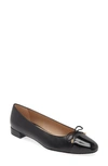 Stuart Weitzman Sleek Bow Flat In Black