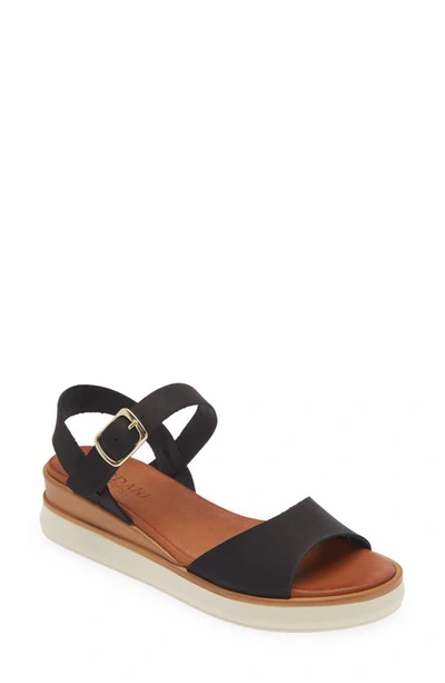 Cordani Sierra Ankle Strap Wedge Sandal In Nero Nubuck