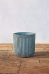 Terrain Fiber Concrete Barrel Pot, 12" In Blue