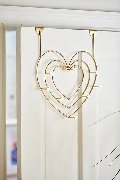 Urban Outfitters Heart Over-the-door Multi-hook In Gold At