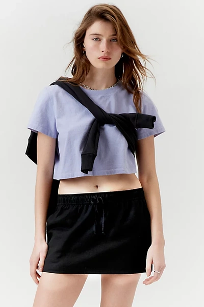 Urban Renewal Made In La Ecovero️ Linen Drawstring Micro Mini Skirt In Black, Women's At Urban Outfitters