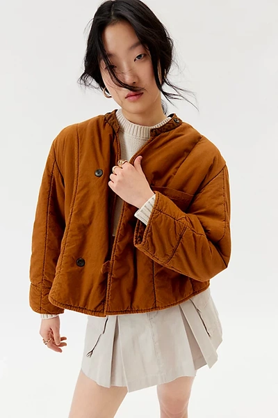 Urban Renewal Vintage Overdyed Liner Jacket In Orange, Women's At Urban Outfitters
