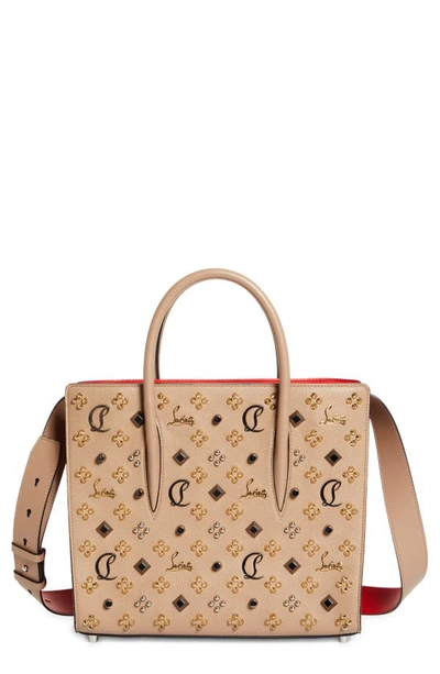 Christian Louboutin Paloma Medium Calf Tote Bag In Brown