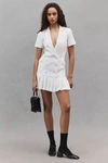 Amanda Uprichard Mesha Pleated Tuxedo Minidress In White
