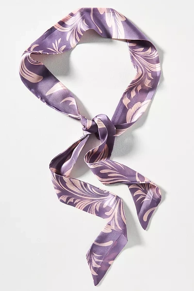 By Anthropologie Satin Floral Hair Tie In Purple