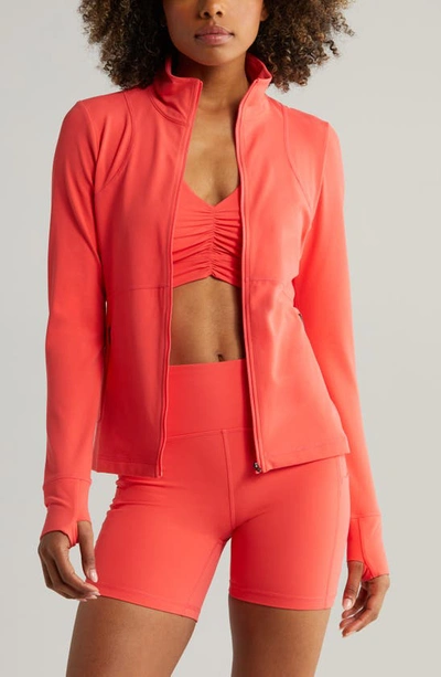 Zella Studio Luxe Performance Jacket In Red Cayenne