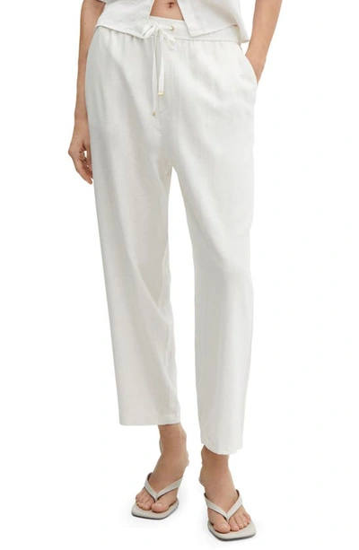 Mango Women's Straight Linen-blend Pants In Off White