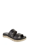 Mia Elori Slide Sandal In Black Leather