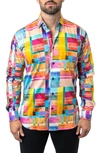 Maceoo Fibonacci Cube 41 Cotton Button-up Shirt In Yellow