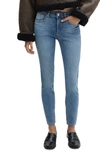 Mango Low Rise Skinny Push-up Jeans In Medium Blue