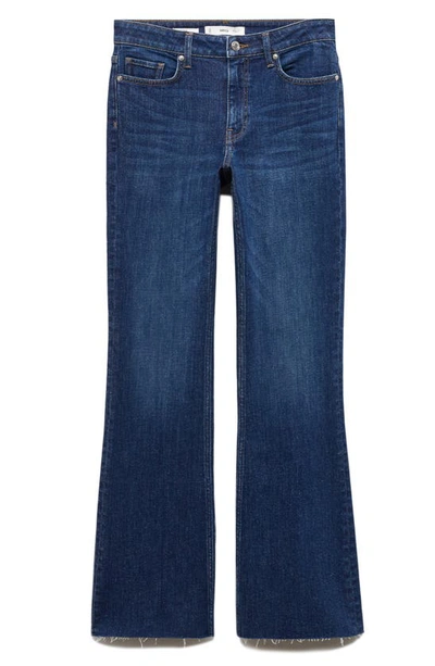 Mango Women's Medium-rise Flared Jeans In Dark Blue