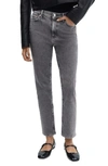 Mango Slim Fit Crop Jeans In Open Grey