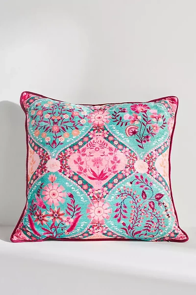 Anthropologie Rayna Printed Square Cushion In Multi