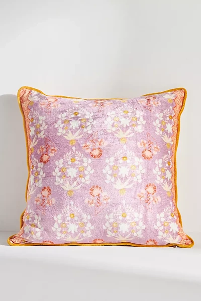 Anthropologie Rayna Printed Square Cushion In Pink