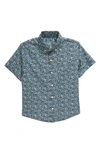 Vineyard Vines Kids' Printed Button-down Shirt In Tiny Floral - Navy