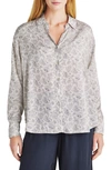 Splendid Mackenzie Paisley-print Button-front Shirt In Grey