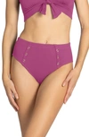 Robin Piccone Amy High Waist Bikini Bottoms In Lotus