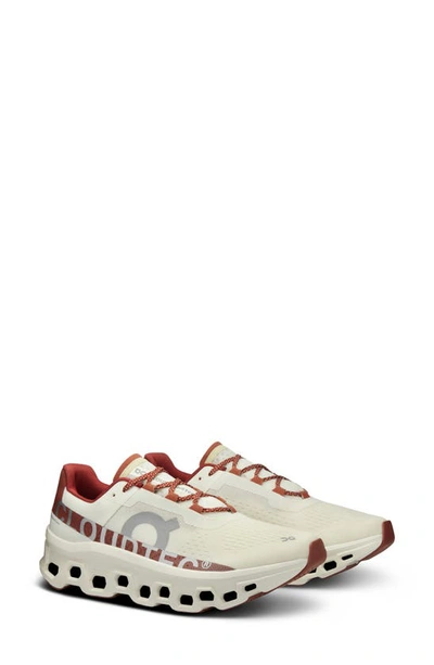 On Cloudmster Running Shoe In Ivory Ruby