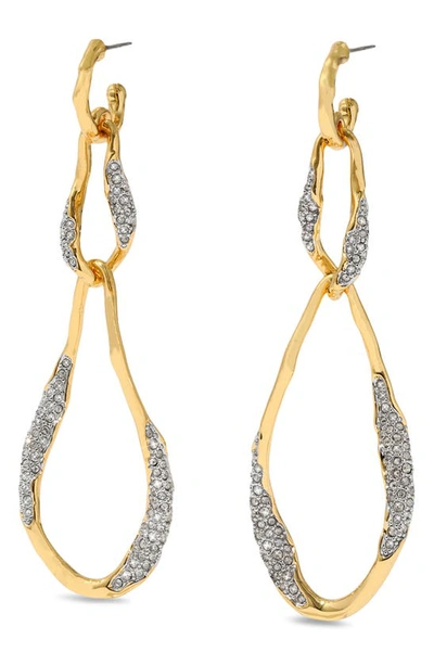 Alexis Bittar Solanales Crystal Linear Link Drop Earrings In Gold Crystals