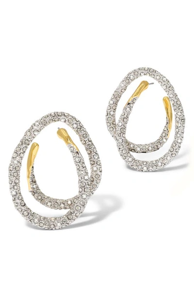 Alexis Bittar Solanales Crystal Pavé Spiral Hoop Earrings In Gold
