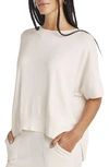Splendid Veronica Short-sleeve Tunic Sweater In Beige