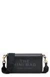Marc Jacobs Mini Black Crossbody Bag With Engraved Logo In Black