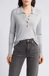Treasure & Bond Polo Sweater In Grey Heather