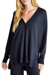 Splendid Veronica Button-front Tunic Cardigan In Navy