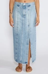 Etica Ingrid Side Slit Denim Skirt In Arcadia