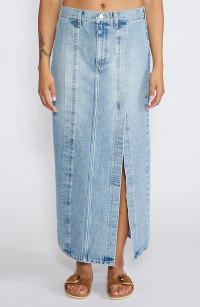 Etica Ingrid Side Slit Denim Skirt In Arcadia