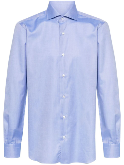 Barba Napoli Neck Shirt In Blue