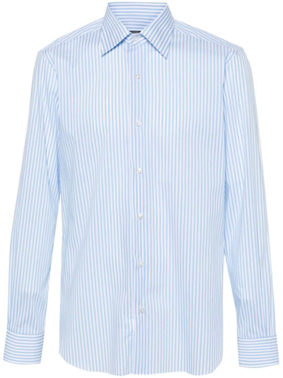 Barba Napoli Neck Shirt In Blue