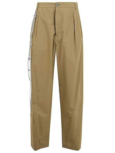 Darkpark Phebe Crystal Chain Adorned Wide-leg Pants Clothing In Brown