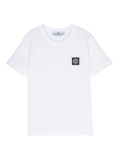 Stone Island Junior T-shirt  Kinder Farbe Ivory In White