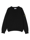 Stone Island Logo-patch Sleeve Jumper In Blue