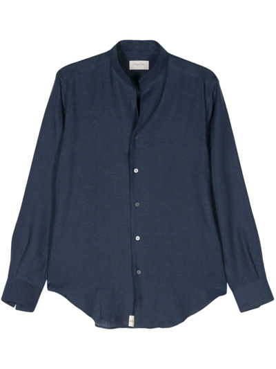 Tintoria Mattei Linen Long-sleeve Shirt In Blue