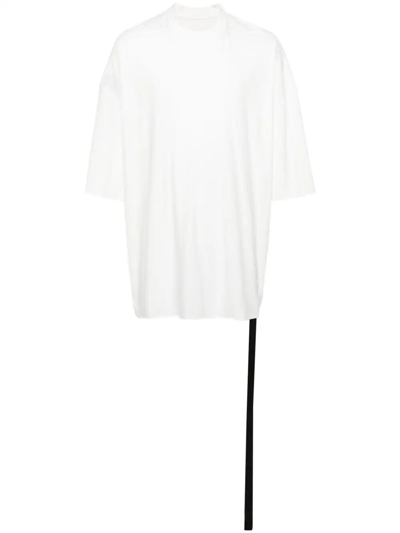 Rick Owens Drkshdw White Strap Detailed Cotton T-shirt