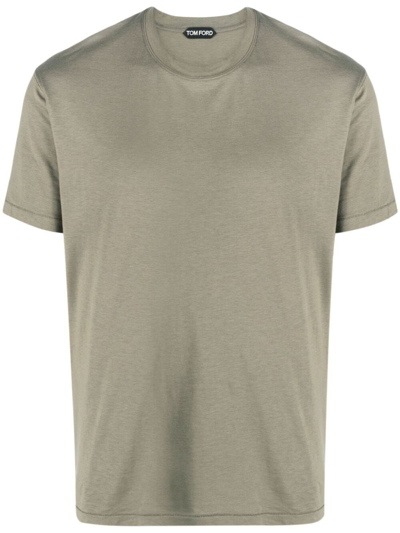 Tom Ford Cut And Sewn Crew Neck T In Green