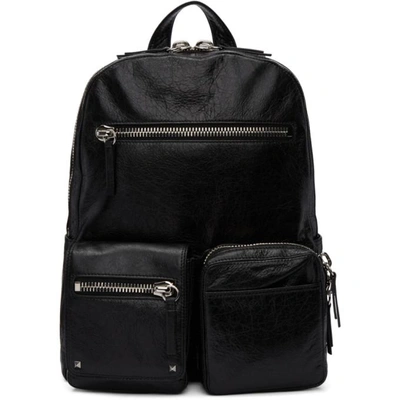 Valentino Garavani Black  Leather Backpack