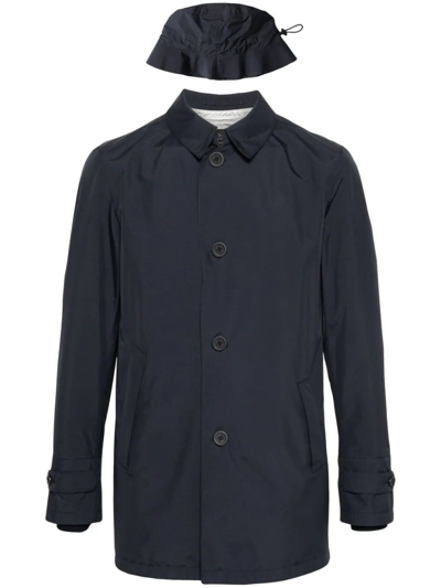 Herno Buttoned Lightweight Jacket In Blue