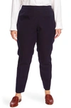 COURT & ROWE FLAT FRONT STRETCH COTTON BLEND TWILL TROUSERS