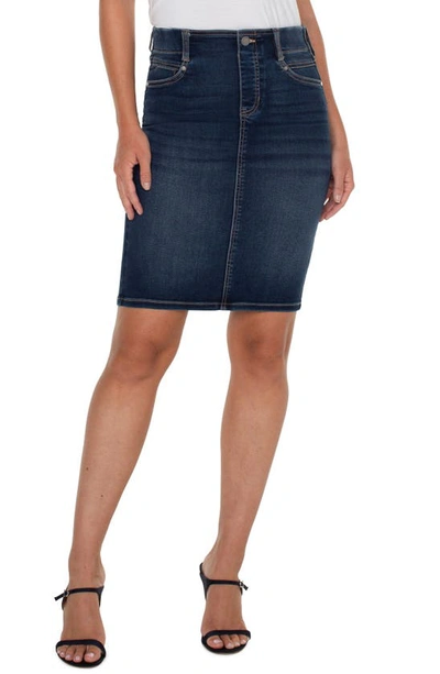 Liverpool Los Angeles Gia Glider Denim Pencil Skirt In San Marcos
